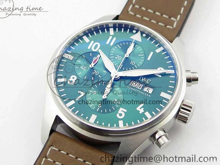 MIROTIME 0414 Pilot Chrono IW377726 ZF 1:1 Best Edition Green Dial on Brown Leather Strap A Trendsetting 7125